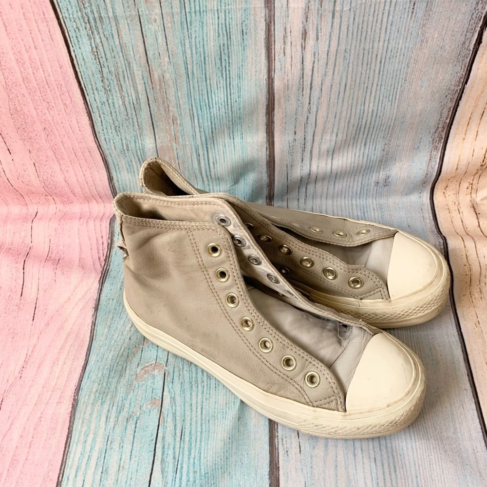 Gray high top platform converse NO SHOE LACES size 5.5 - Picture 8 of 11